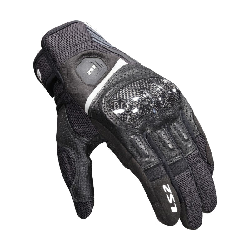 GUANTI IN PELLE E TESSUTO  ATOM NERO- LS2